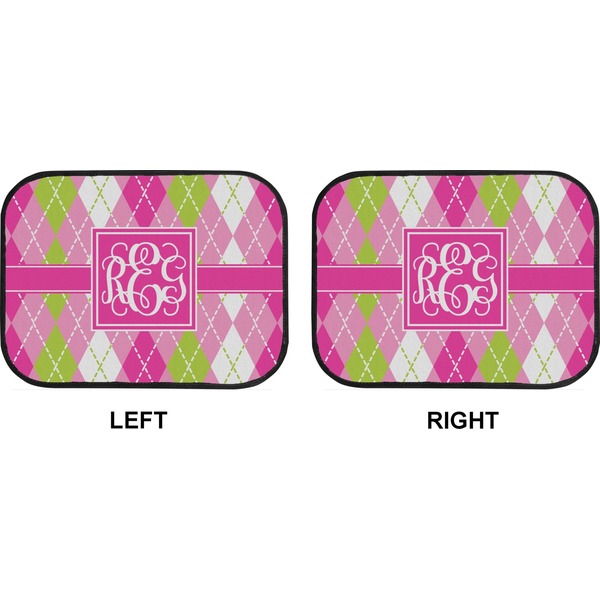 Pink & Green Argyle Car Floor Mats (Back Seat) (Approval)