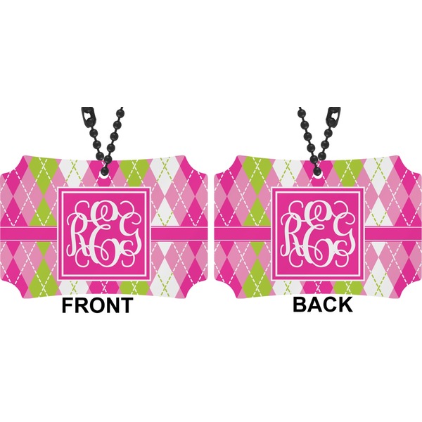 Pink & Green Argyle Car Ornament - Berlin (Approval)