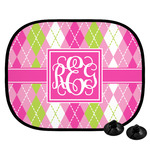 Pink & Green Argyle Car Side Window Sun Shade (Personalized)