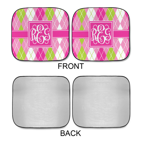 Pink & Green Argyle Car Sun Shades - APPROVAL