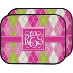 Pink & Green Argyle Car Floor Mats (Back Seat) (Personalized)
