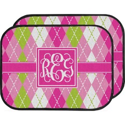 Pink & Green Argyle Car Floor Mats (Back Seat) (Personalized)
