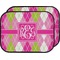 Pink & Green Argyle Car Floor Mats (Back Seat) (Personalized)