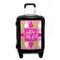 Pink & Green Argyle Carry On Hard Shell Suitcase - Front