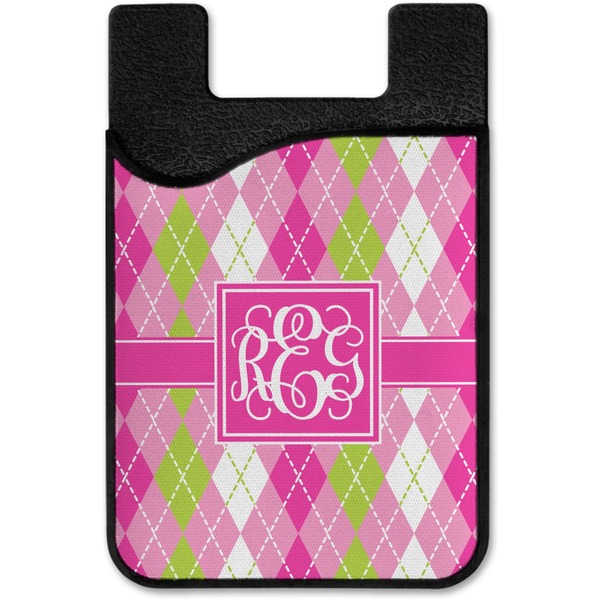 Pink & Green Argyle Cell Phone Credit Card Holder