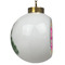Pink & Green Argyle Ceramic Christmas Ornament - Xmas Tree (Side View)