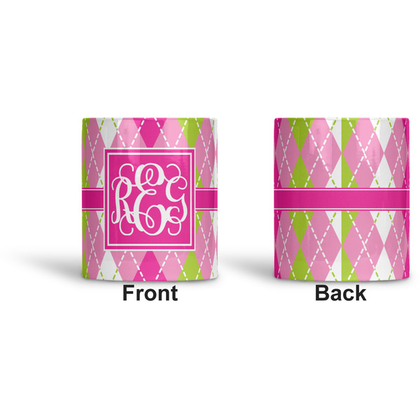 Pink & Green Argyle Ceramic Pen Holder - Apvl