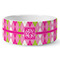 Pink & Green Argyle Ceramic Dog Bowl - Large (Personalized)