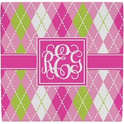 Pink & Green Argyle Ceramic Tile Hot Pad (Personalized)