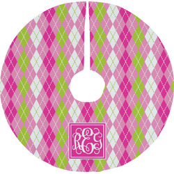 Pink & Green Argyle Tree Skirt (Personalized)