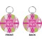 Pink & Green Argyle Circle Keychain (Front + Back)