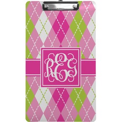 Pink & Green Argyle Clipboard (Legal Size) (Personalized)