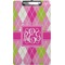Pink & Green Argyle Clipboard (Legal Size) (Personalized)