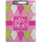 Pink & Green Argyle Clipboard (Personalized)