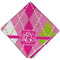 Pink & Green Argyle Cloth Dinner Napkin - Single w/ Monogram