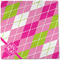 Pink & Green Argyle Cloth Napkins - Personalized Dinner (Full Open)