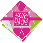 Pink & Green Argyle Cloth Napkin w/ Monogram