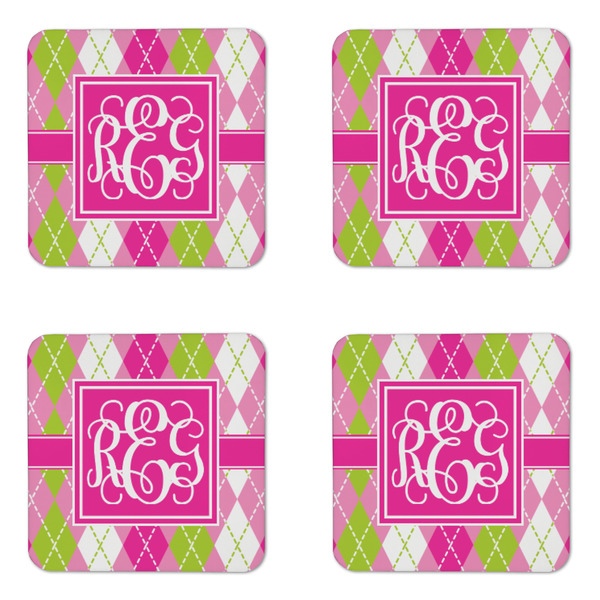 Pink & Green Argyle Coaster Set - APPROVAL