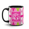 Pink & Green Argyle Coffee Mug - 11 oz - Black