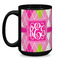 Pink & Green Argyle Coffee Mug - 15 oz - Black