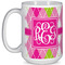 Pink & Green Argyle Coffee Mug - 15 oz - White Full