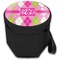 Pink & Green Argyle Collapsible Personalized Cooler & Seat (Closed)