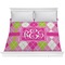 Pink & Green Argyle Comforter - King (Personalized)