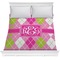 Pink & Green Argyle Comforter - Full / Queen (Personalized)