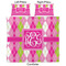 Pink & Green Argyle Comforter Set - King - Approval