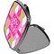 Pink & Green Argyle Compact Mirror (Side View)