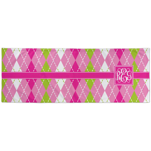 Pink & Green Argyle Cooling Towel- Approval