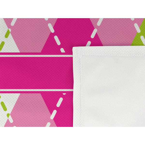 Pink & Green Argyle Cooling Towel- Detail