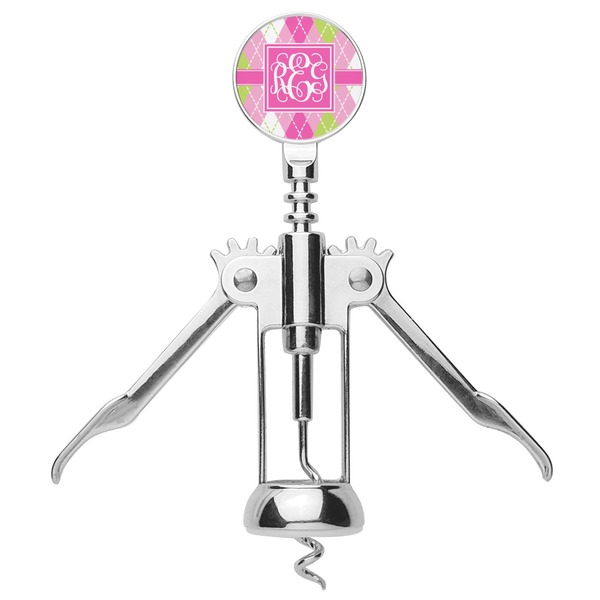 Pink & Green Argyle Corkscrew - Alt