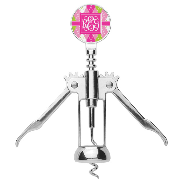 Pink & Green Argyle Corkscrew - Alt