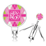 Pink & Green Argyle Corkscrew (Personalized)