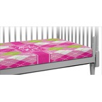 Pink & Green Argyle Crib Fitted Sheet (Personalized)
