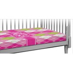 Pink & Green Argyle Crib Fitted Sheet (Personalized)