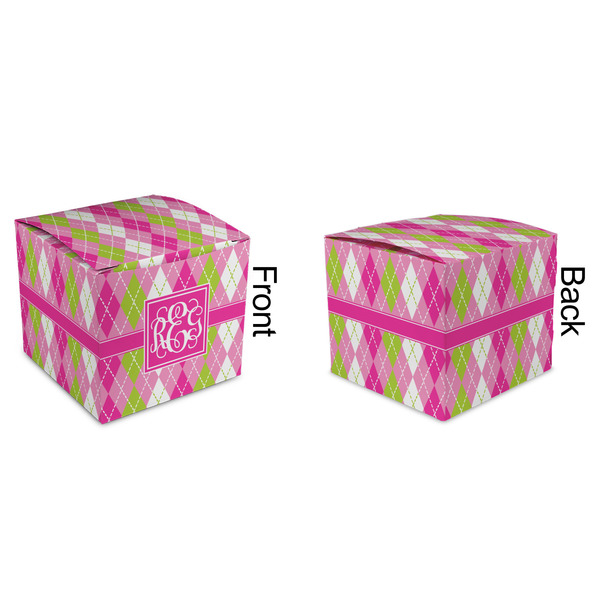 Pink & Green Argyle Cubic Gift Box - Approval