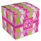 Pink & Green Argyle Cube Favor Gift Box - Front/Main