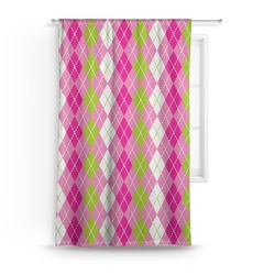 Pink & Green Argyle Curtain