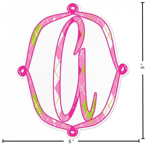 Pink & Green Argyle Custom Shape Iron On Patches - L - APPROVAL