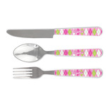 Pink & Green Argyle Cutlery Set (Personalized)