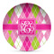Pink & Green Argyle DecoPlate Oven and Microwave Safe Plate - Main