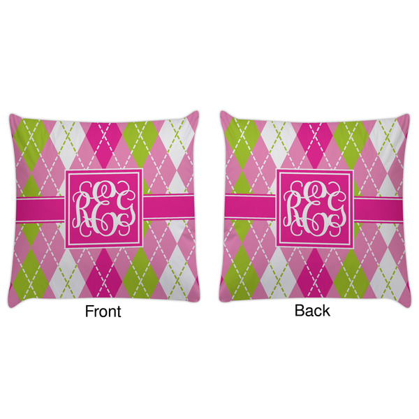 Pink & Green Argyle Decorative Pillow Case - Approval