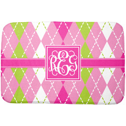 Pink & Green Argyle Dish Drying Mat (Personalized)
