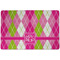 Pink & Green Argyle Dog Food Mat - Small without bowls