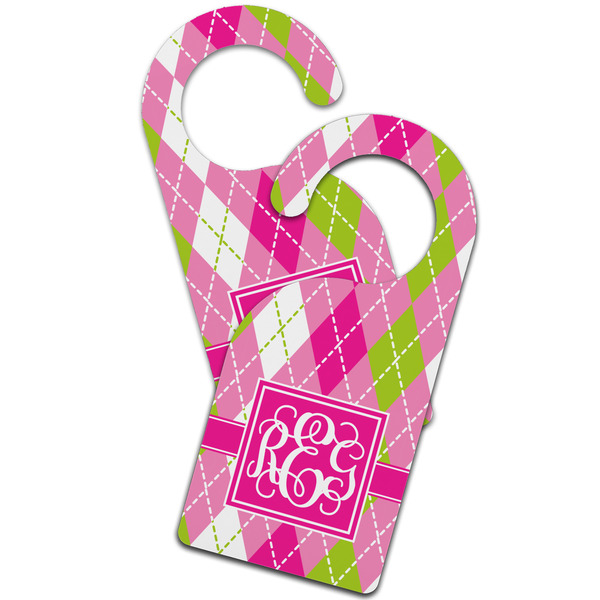 Pink & Green Argyle Door Hanger - MAIN