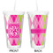 Pink & Green Argyle Double Wall Tumbler with Straw - Approval