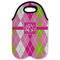 Pink & Green Argyle Double Wine Tote - Flat (new)