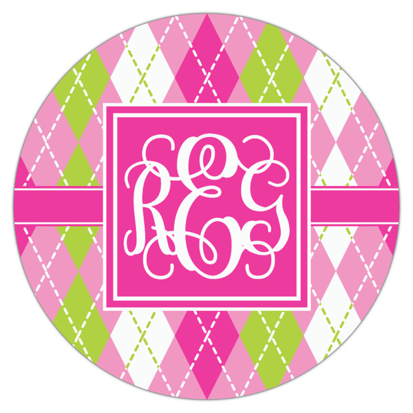 Pink & Green Argyle Drink Topper - Medium - Single